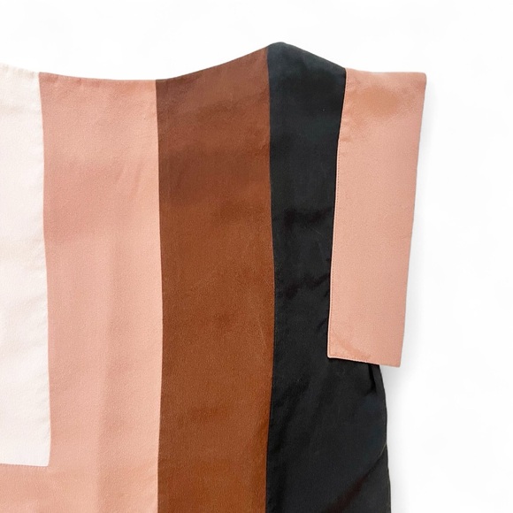 Dianne Von Furstenberg Silk Sleeveless Pullover Colourblock Boxy Top xxsmall - Picture 6 of 9